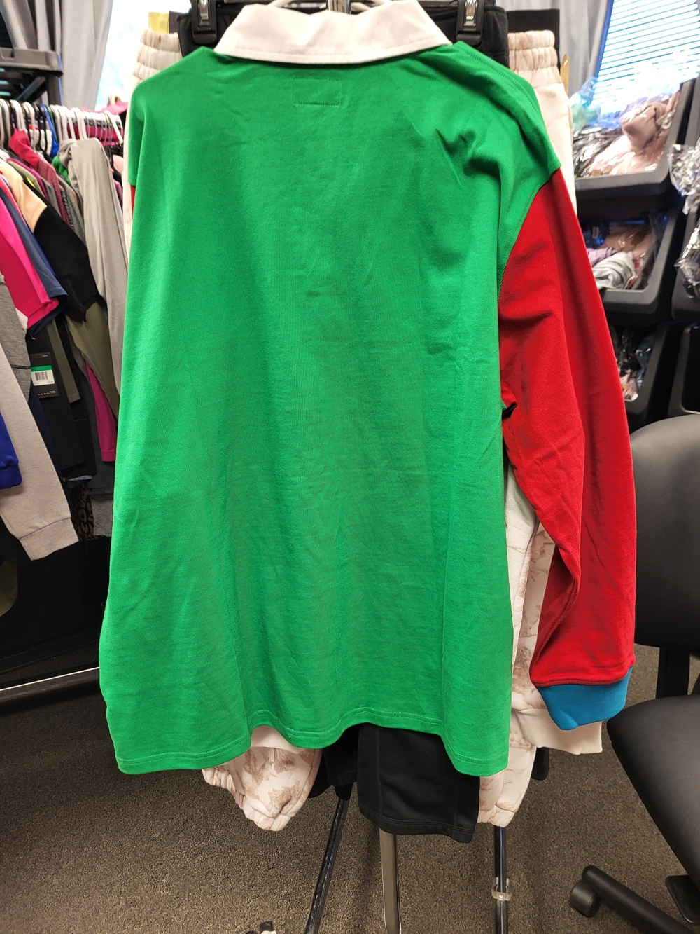 Golf Wang 10th Anniversary Green Yellow Blue Colorblock Rugby Polo - Picture 4 of 4